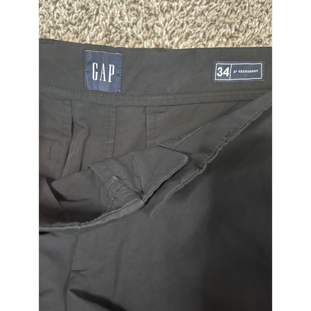 Gap Mens 8 Inch Tech Shorts Black Performance Flat Front Size 34 - Picture 4 of 5